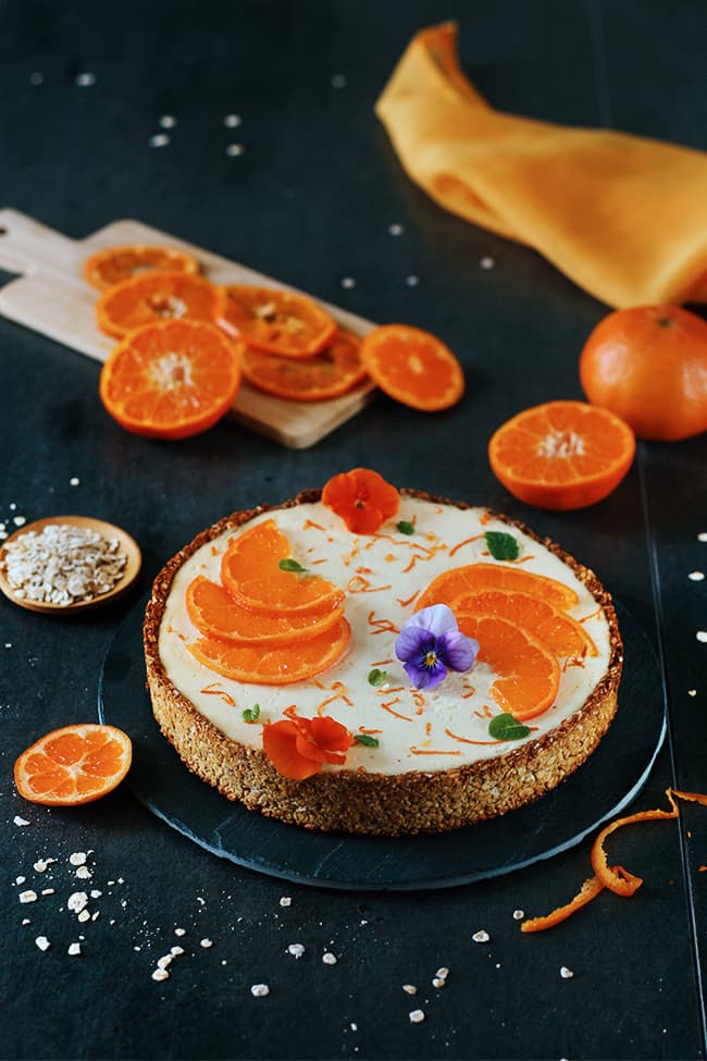 Tarte cheesecake à la mandarine