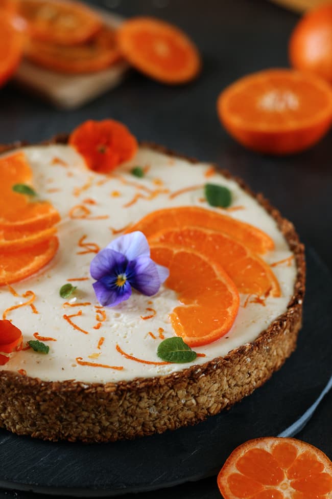 Tarte cheesecake à la mandarine