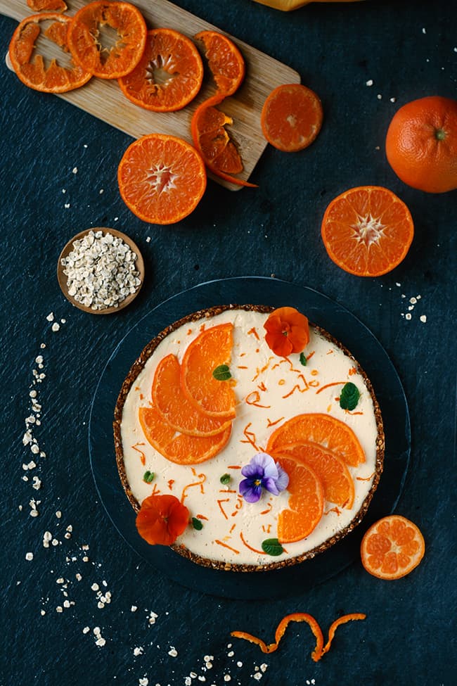 Tarte cheesecake à la mandarine