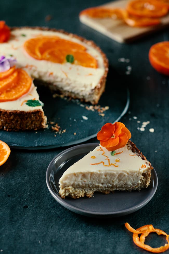 Tarte cheesecake à la mandarine