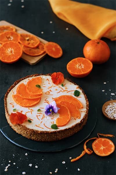 Tarte cheesecake à la mandarine