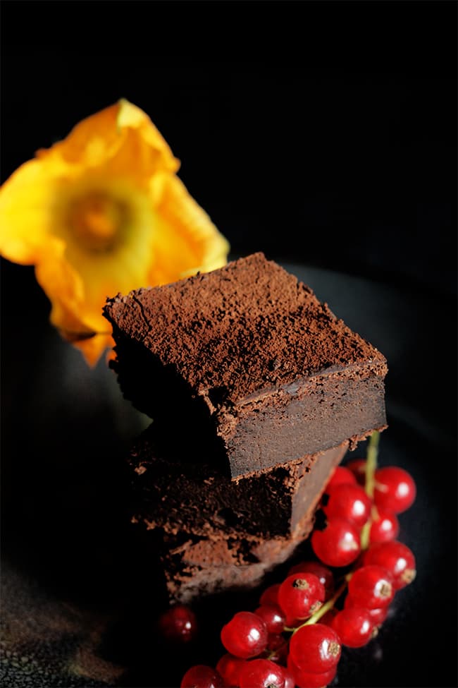 Gâteau chocolat cougette avec fleur de courgette