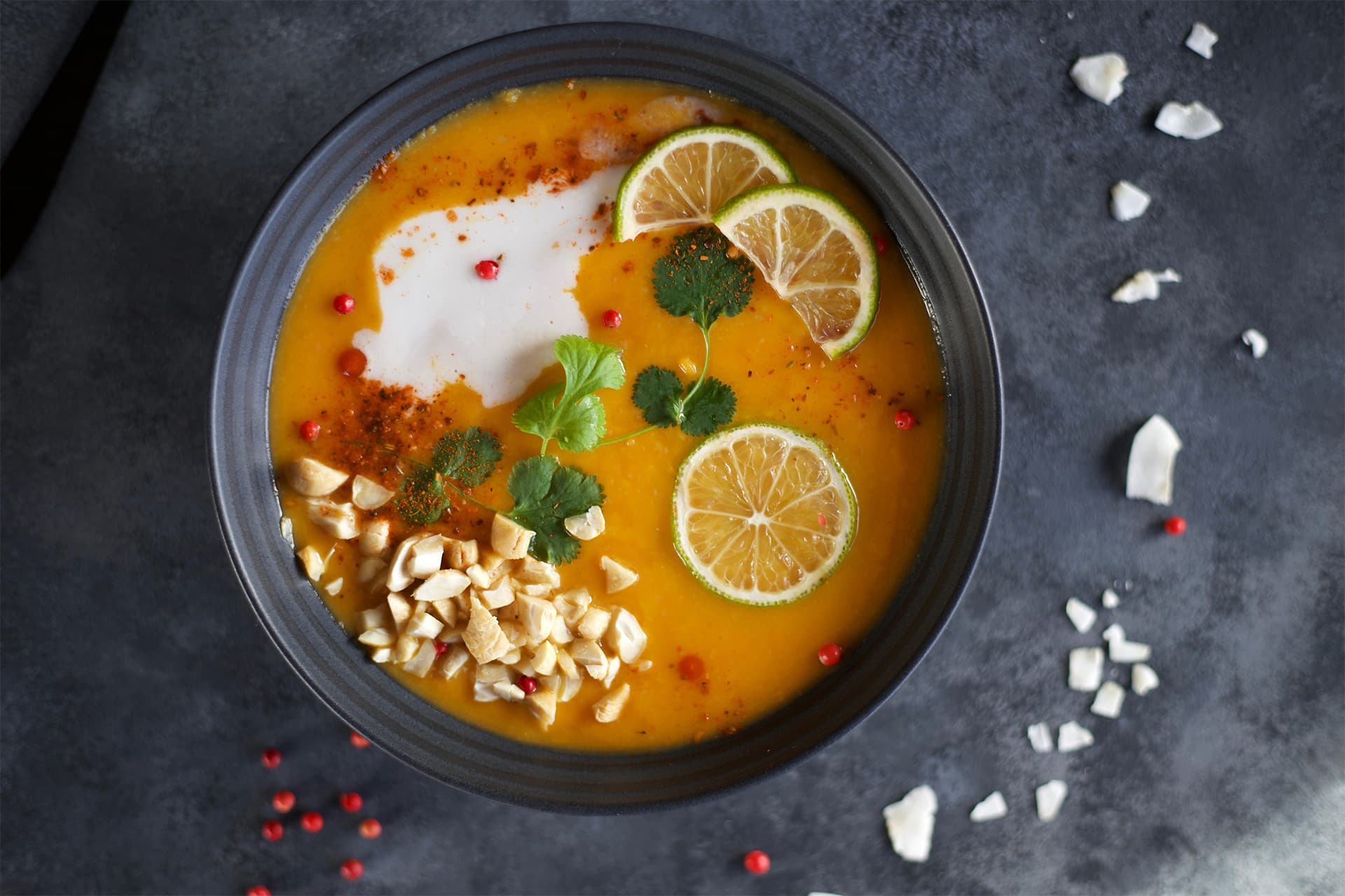 Soupe thaïe butternut et lait de coco