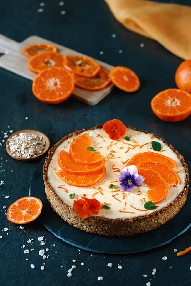 Tarte cheesecake à la mandarine