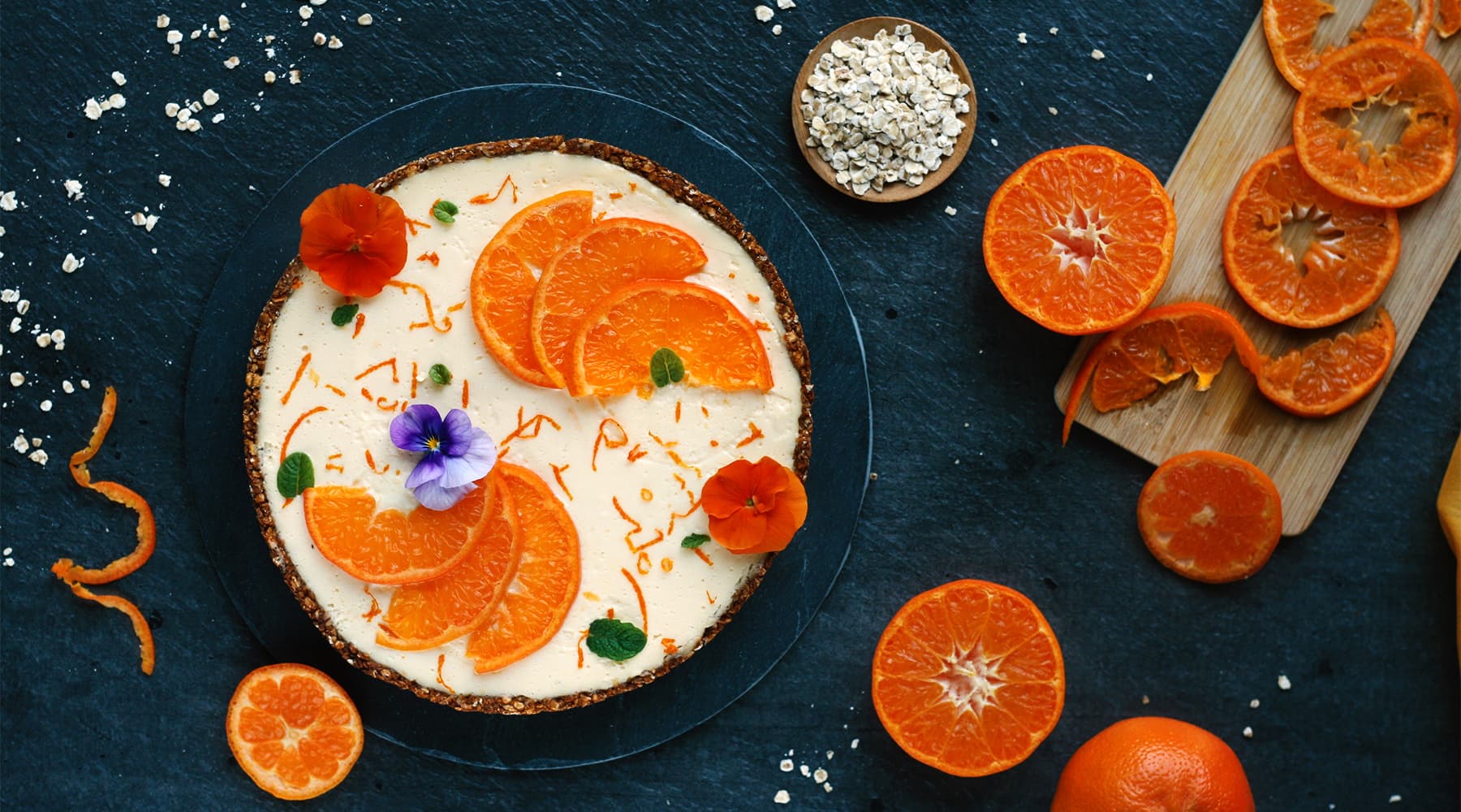 Tarte cheesecake à la mandarine