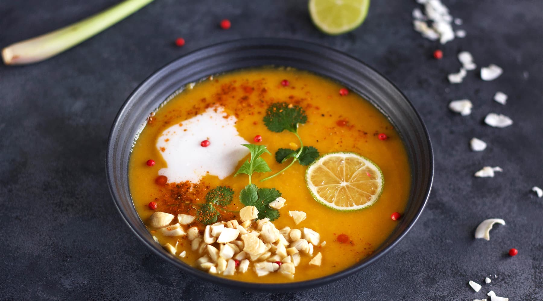 Soupe thaïe lait de coco et butternut