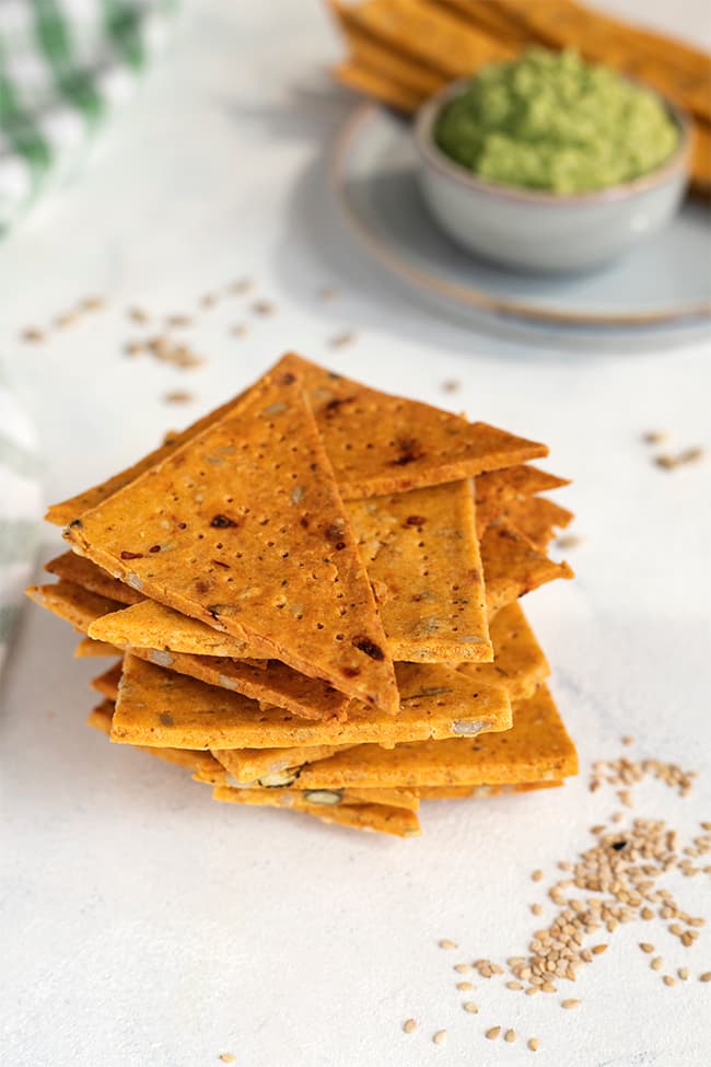 Crackers maison sans gluten à la farine de pois-chiche