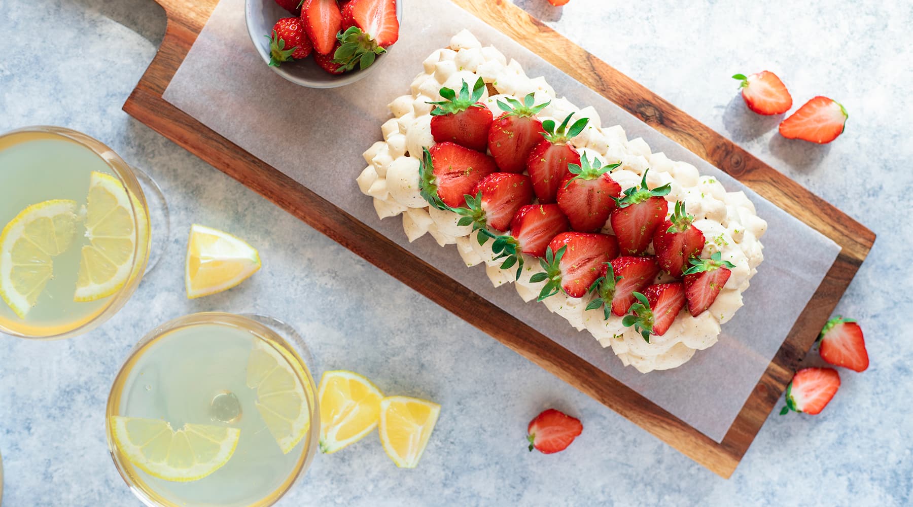 Gâteau vanillé aux fraises