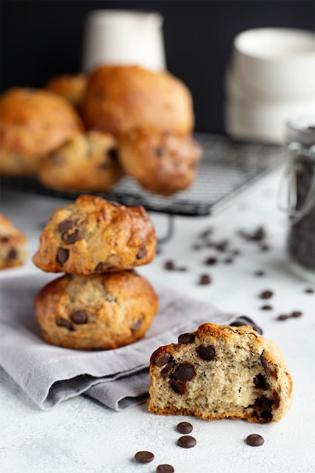 Mini brioches healthy aux pépites de chocolat