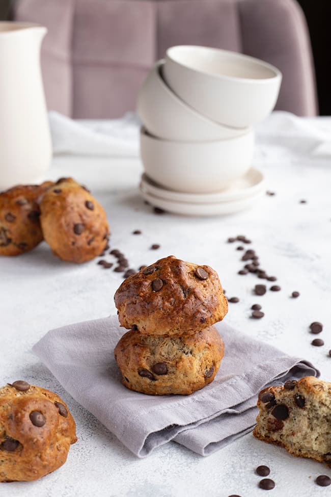 Mini brioches healthy aux pépites de chocolat