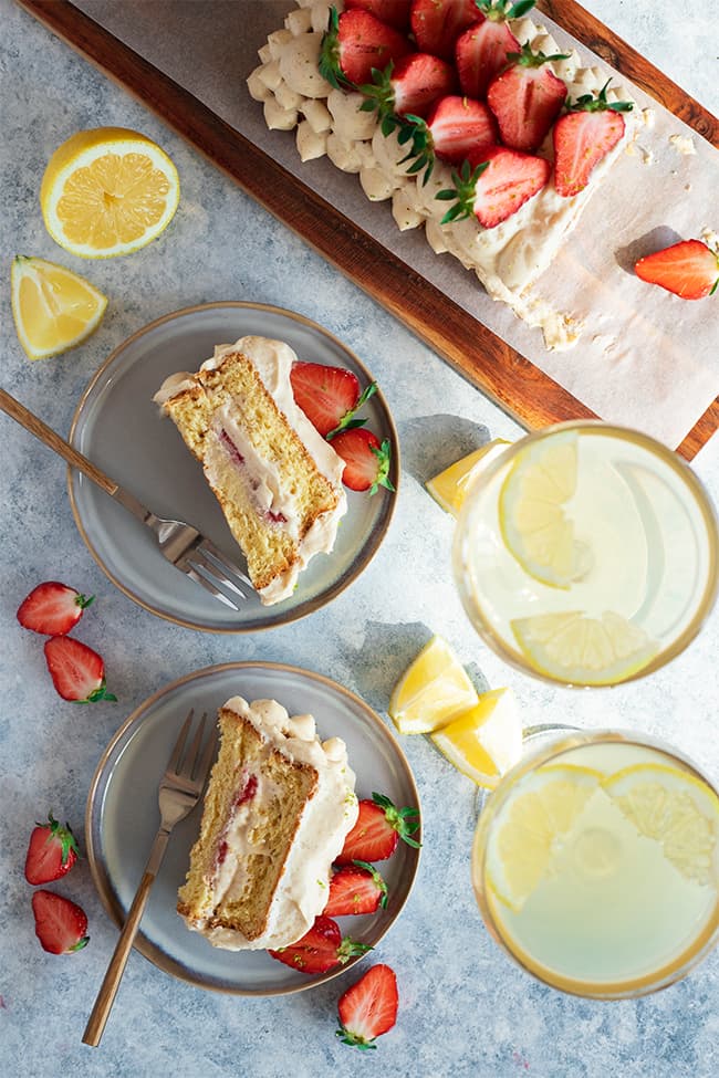 Gâteau vanillé aux fraises
