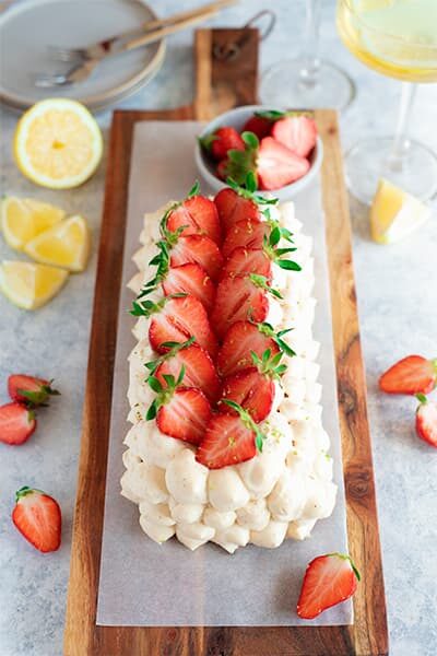 Gâteau vanillé aux fraises