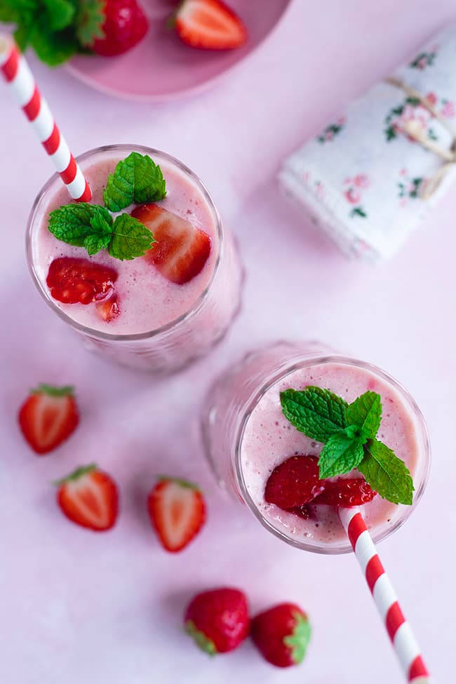 Milkshake fraise banane