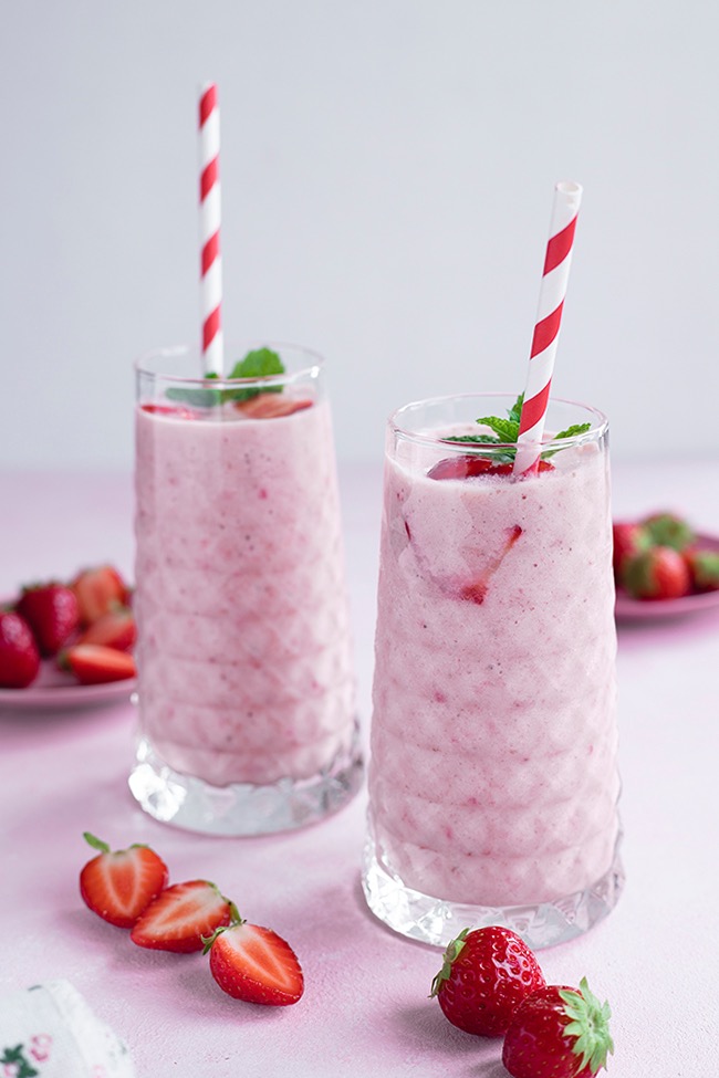 Milkshake fraise banane