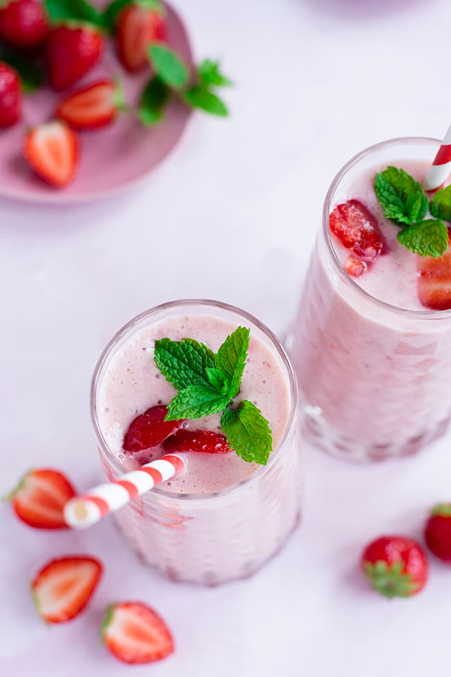 Milkshake fraise banane