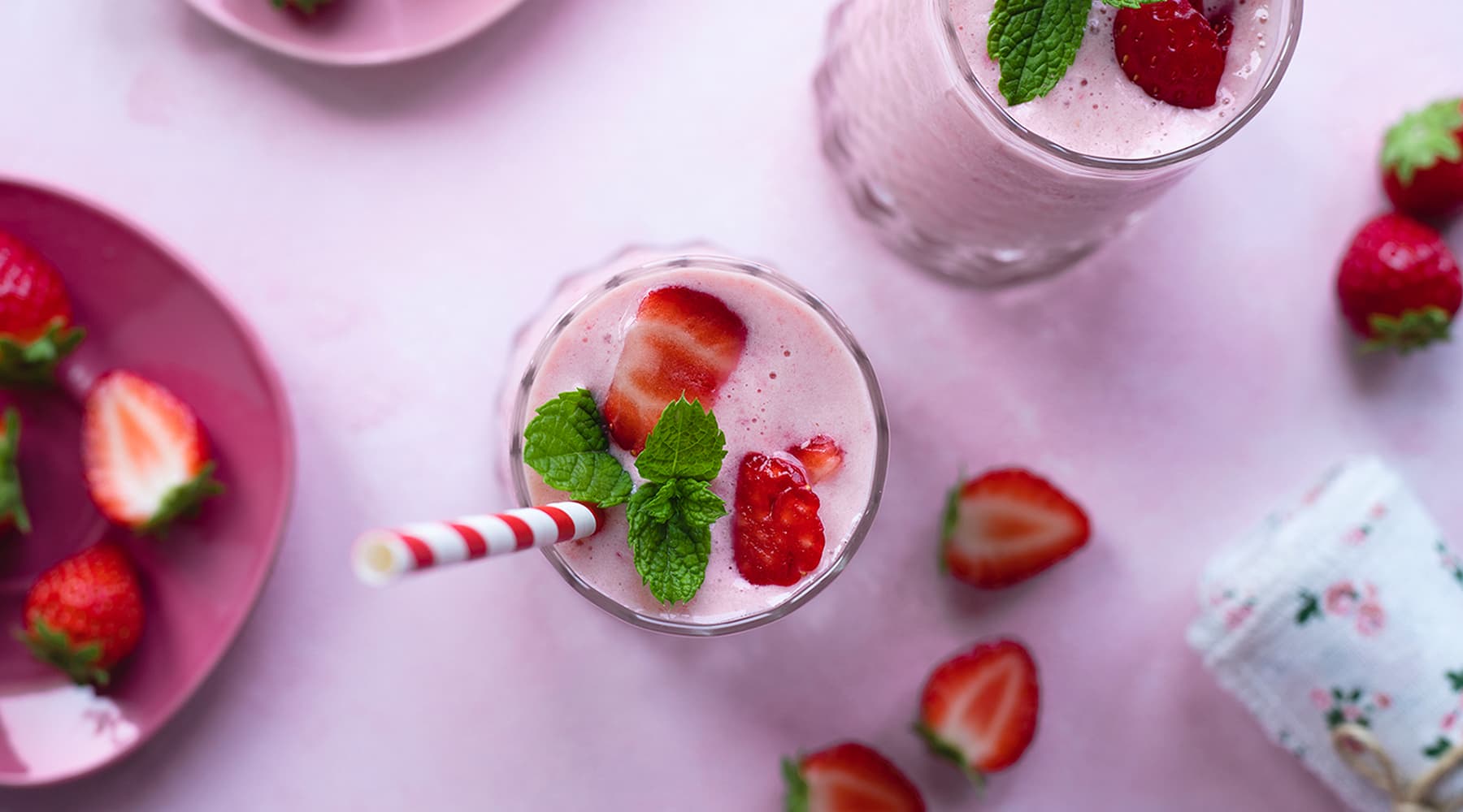 Milkshake fraise banane