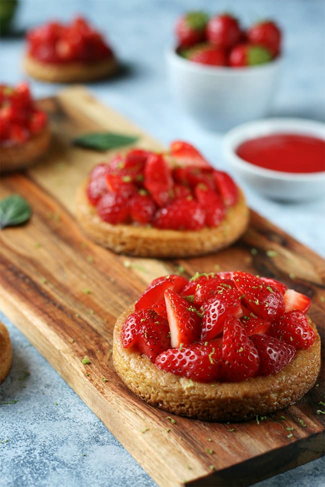 Tartelettes fraises basilic