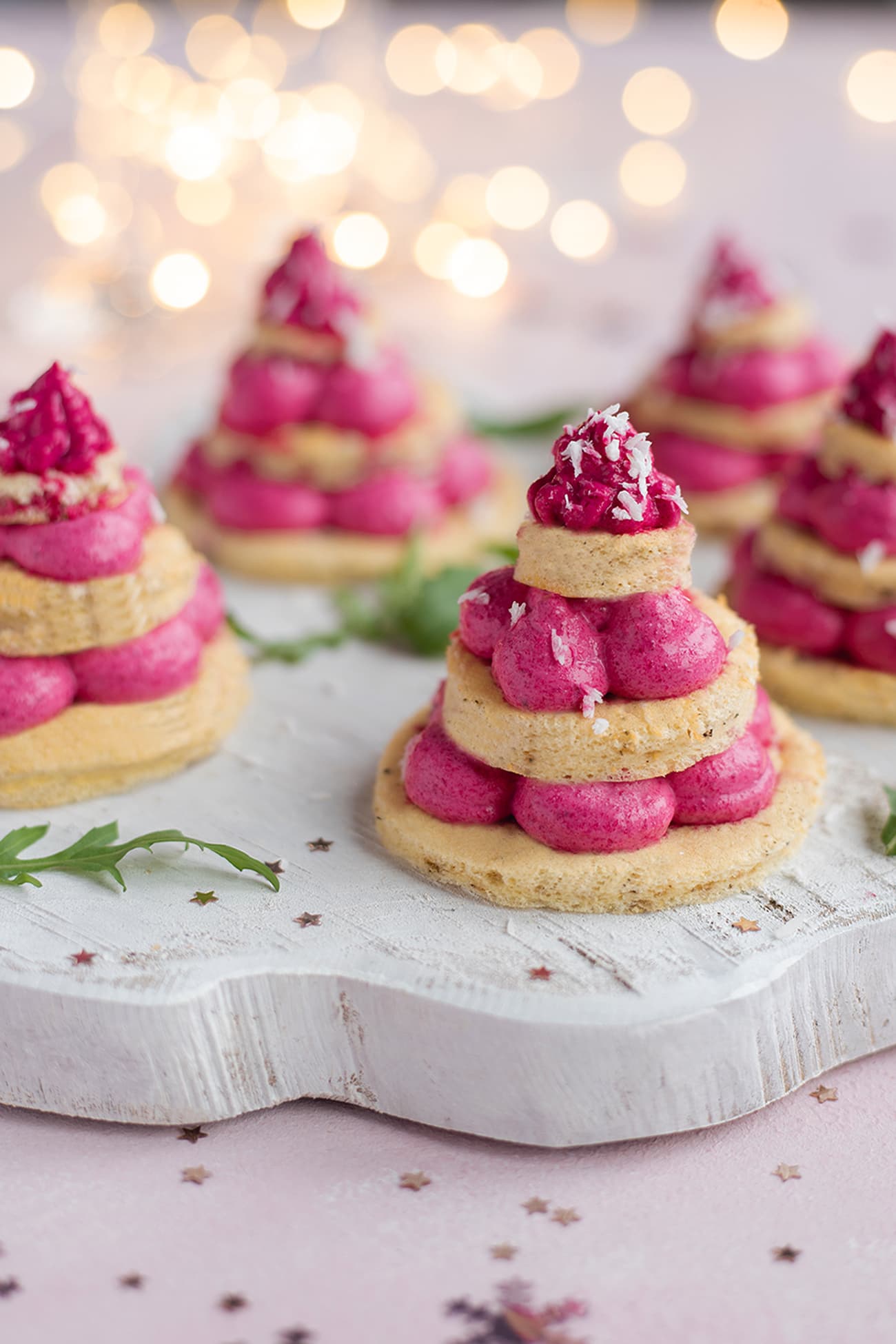 Sapins au chèvre et à la betterave