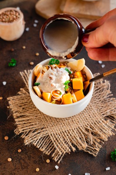 Cassolette de légumes aux lentilles