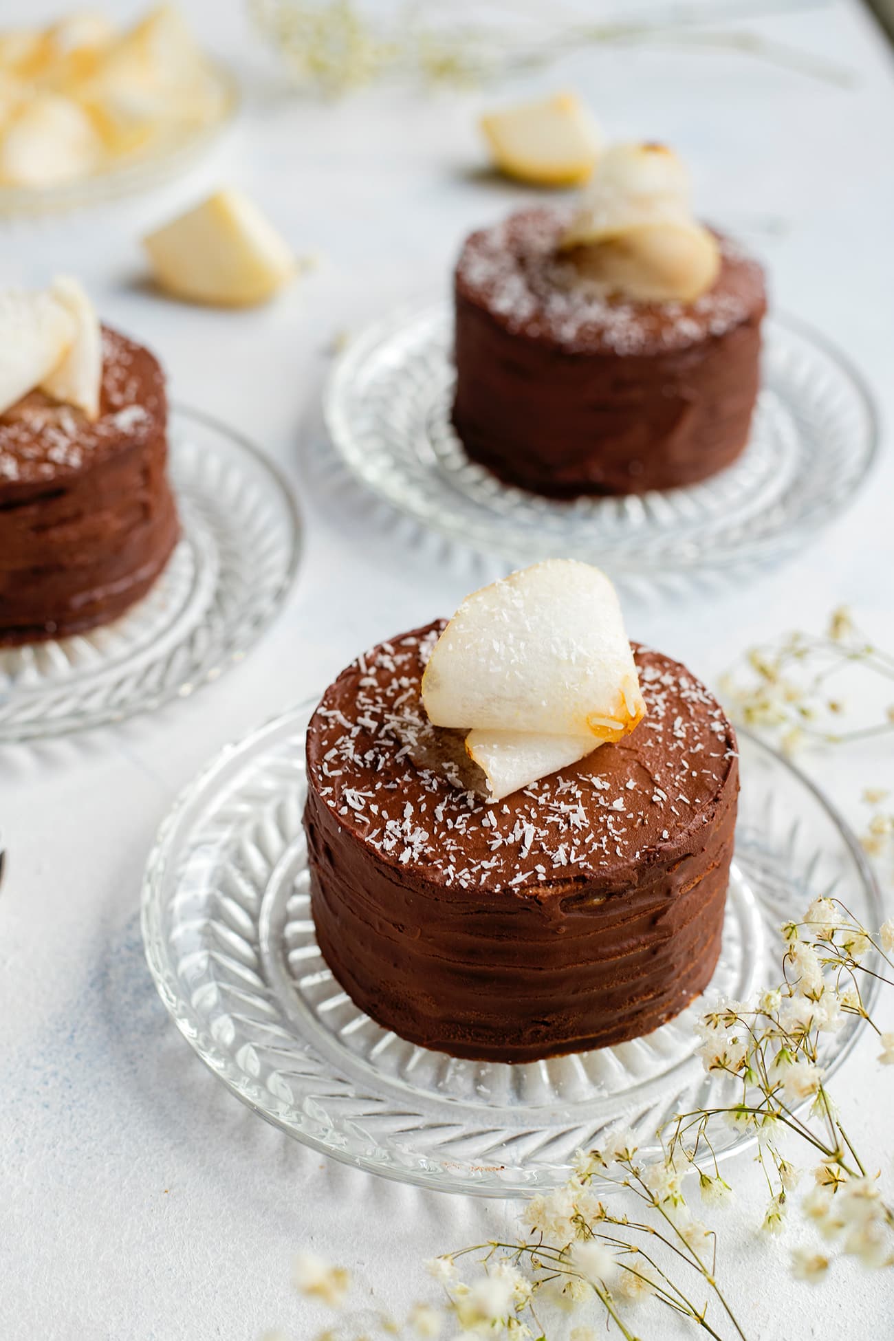 Gâteaux de crêpes poire chocolat