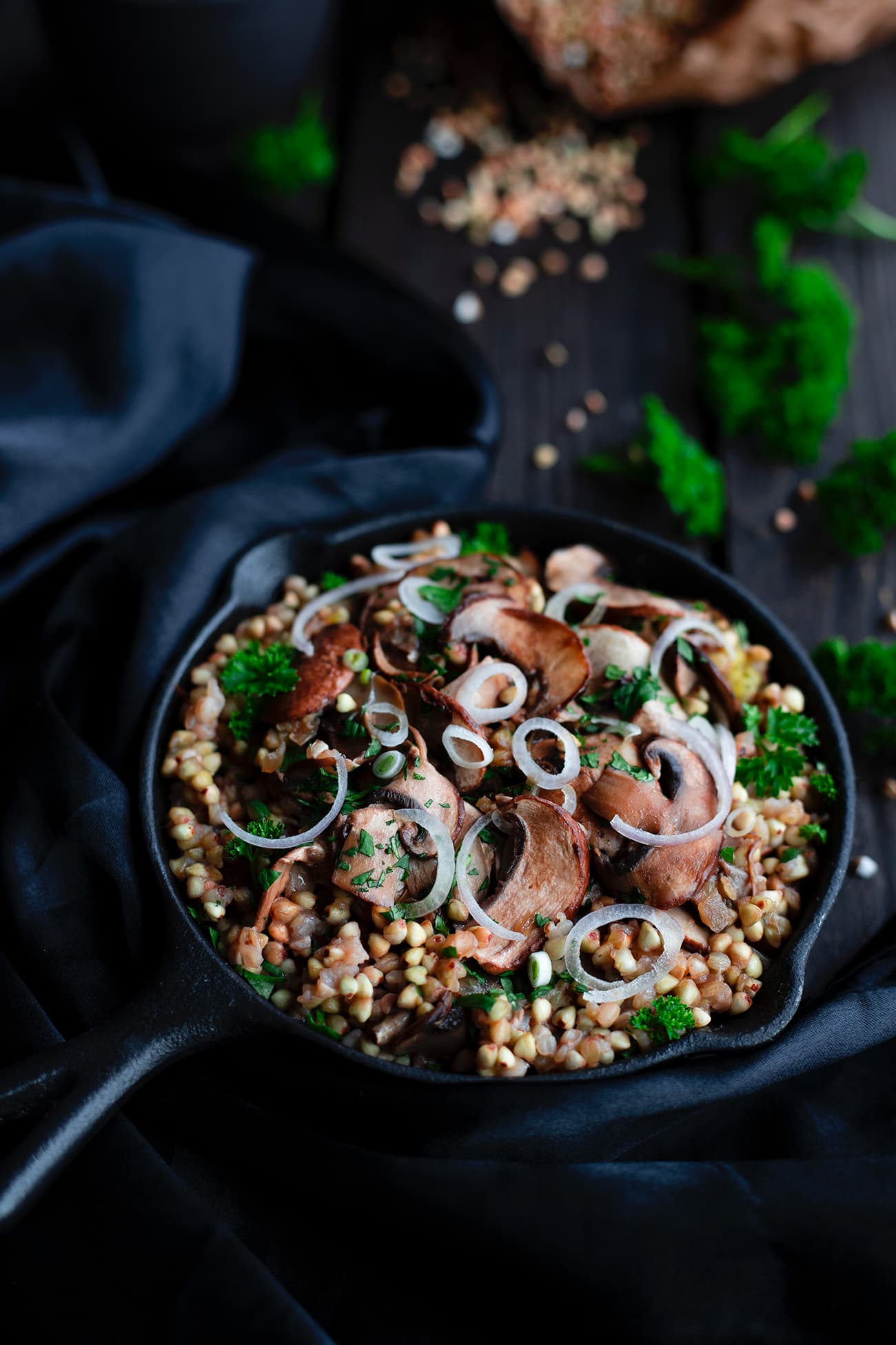 Poêlée de champignons au sarrasin