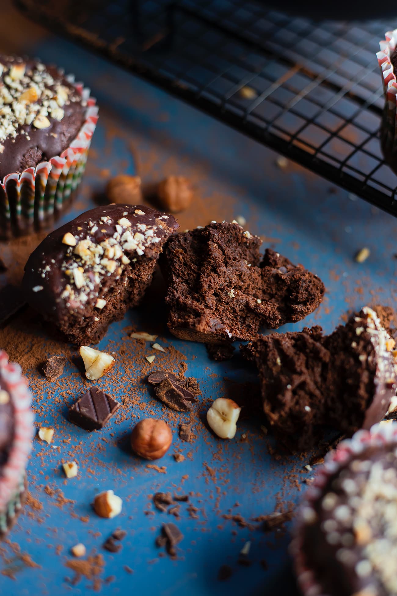 Muffins healthy chocolat noisette