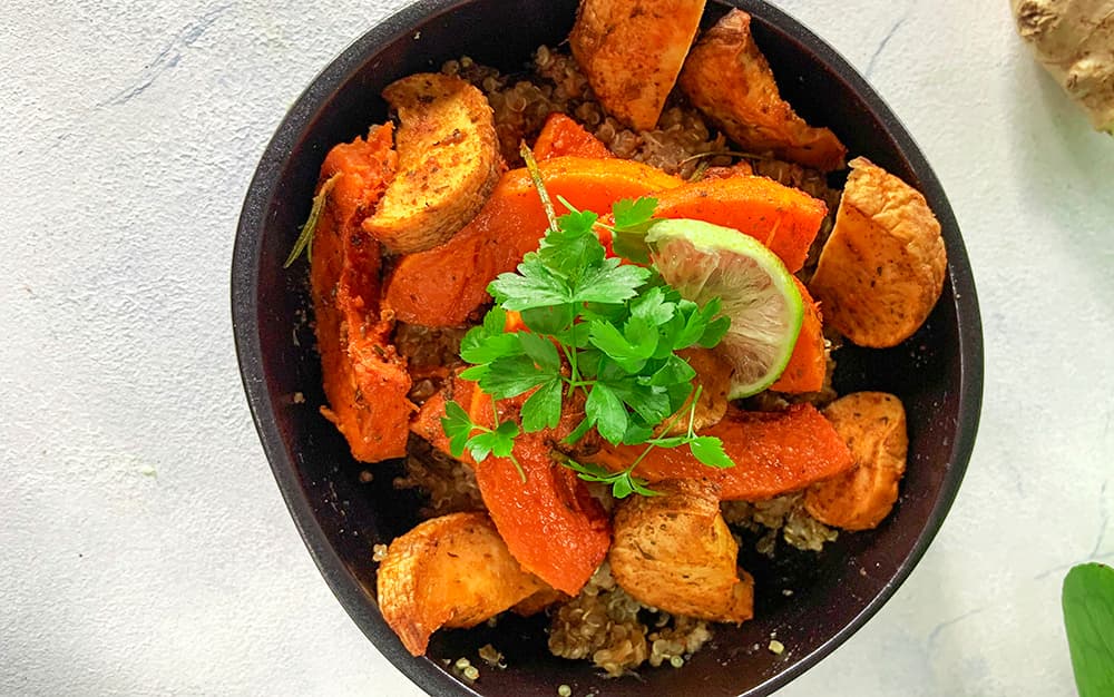 Quinoa bowl aux légumes de la veille