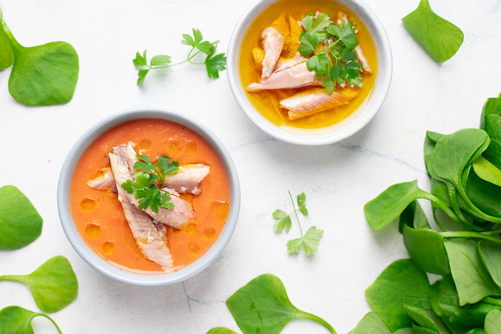 Soupe au chou-fleur et sardines