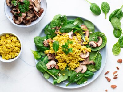 Tofu brouillé aux champignons