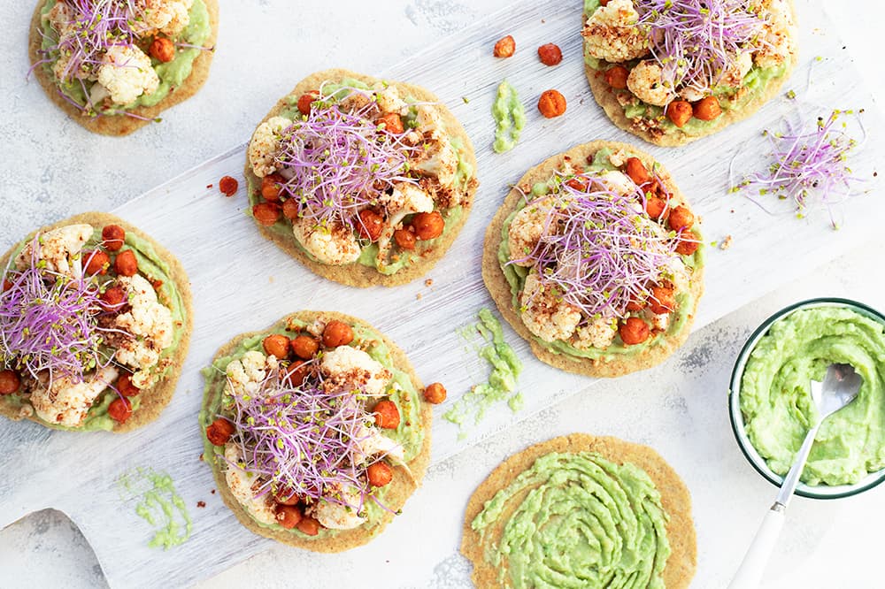 Tortillas au chou-fleur et aux pois chiches