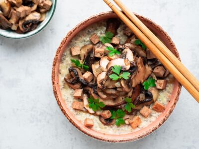 Overnight porridge salé aux champignons