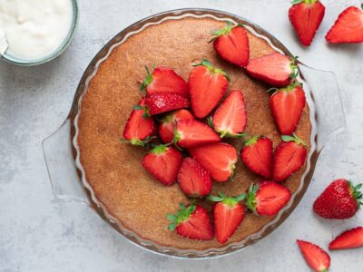 Pancake géant protéiné aux fraises