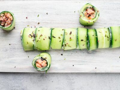 Maquis de concombre au saumon
