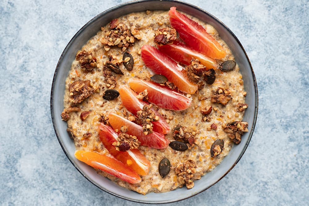 Porridge protéiné au potimarron et granola maison