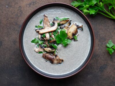 Soupe veloutée champignons coco